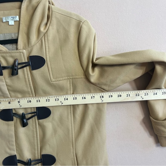 Shoshanna Tan Toggle Hooded Swing Jacket Coat Tan size‎ 8 Classic and Chic - Picture 11 of 14